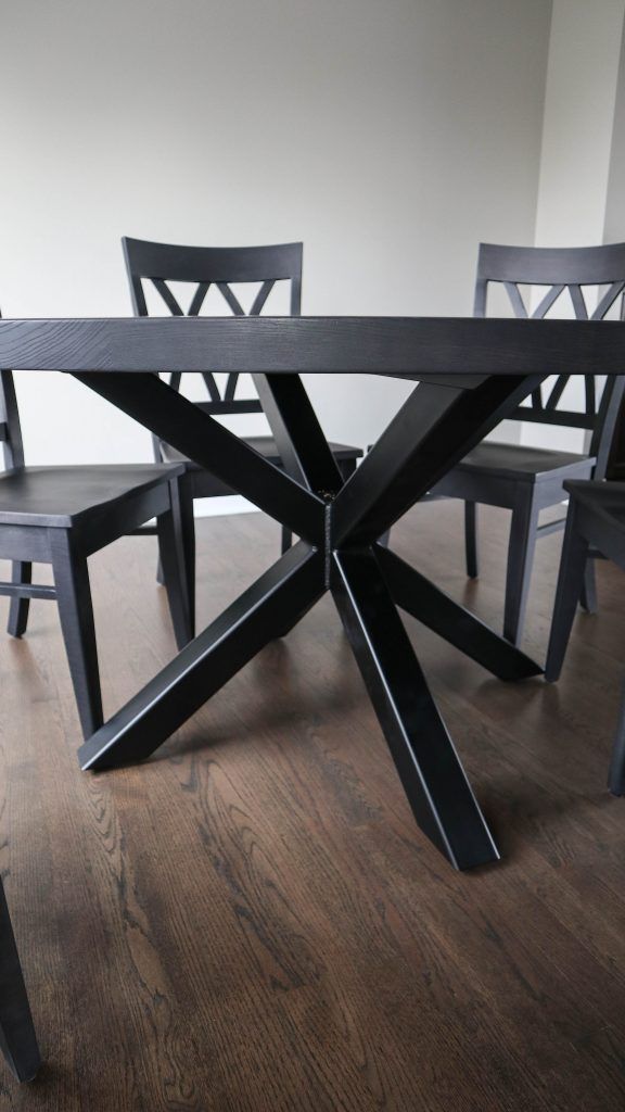 60 Double X 3x3 thick top ash clean edge no grooces light distress Espresso Gray flat top Flat Black base Herrington bm 1 576x1024