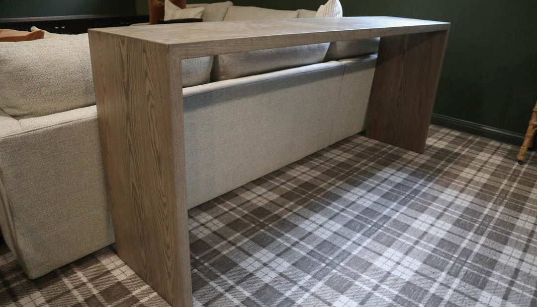 Glen Ellyn 18x84x36 sofa table waterfall ash all clean Prado Flat