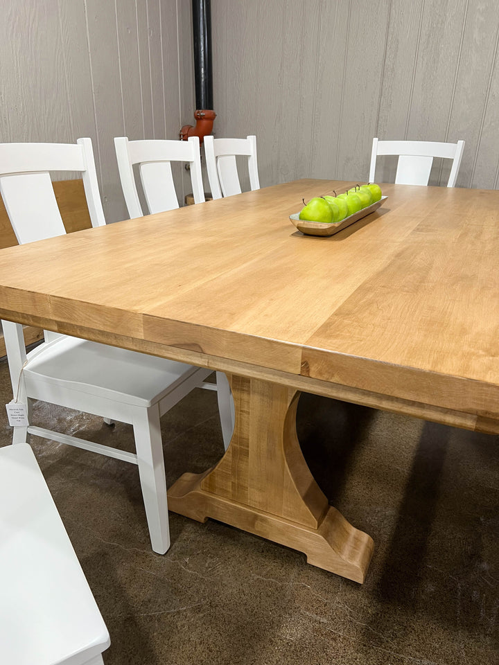|#140| HARD MAPLE CRAFTSMAN TABLE, BENCH, & LEAVES