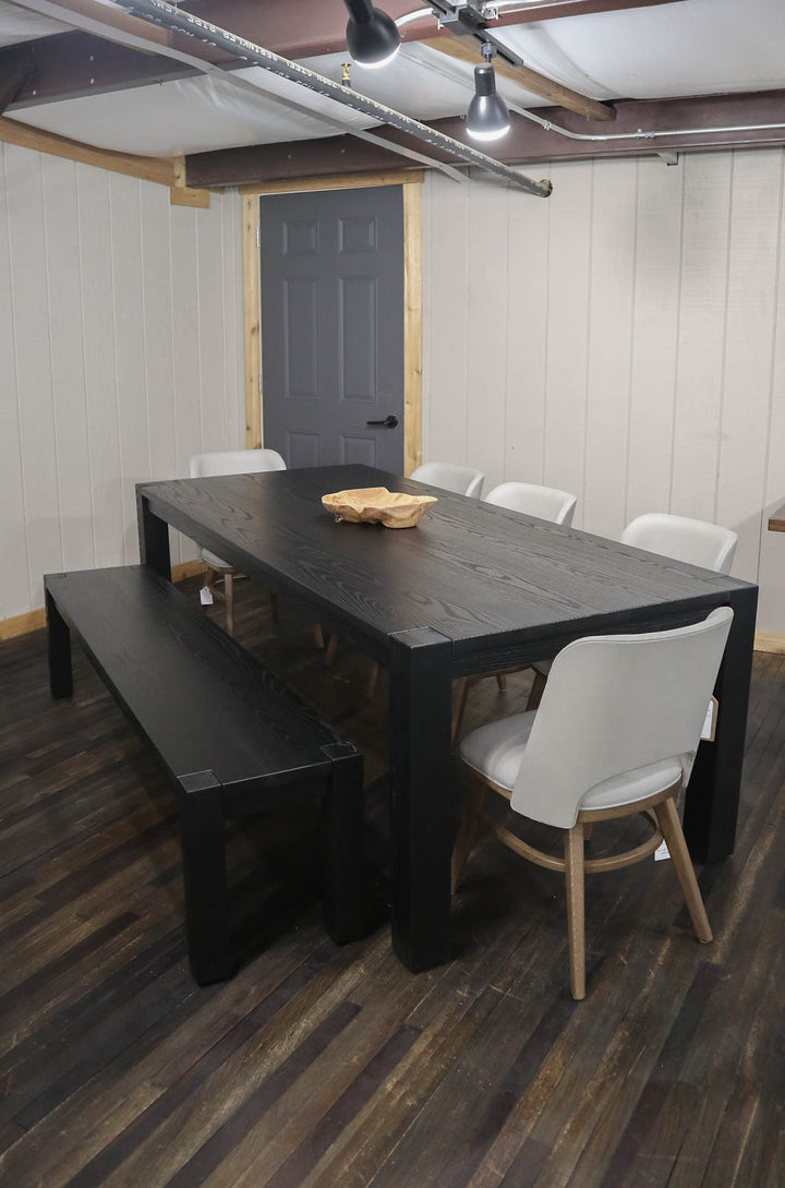 |#153| ASH FLUSH LEG TABLE & BENCH