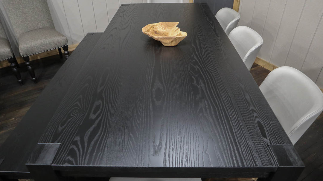 |#153| ASH FLUSH LEG TABLE & BENCH