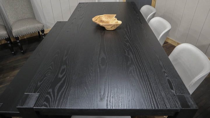 |#153| ASH FLUSH LEG TABLE & BENCH