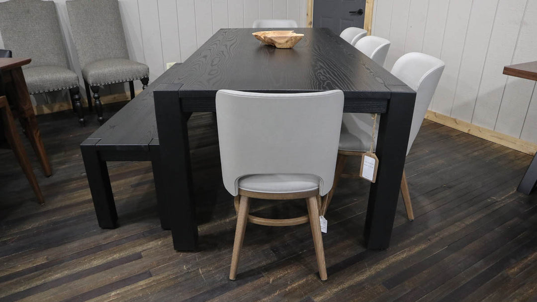 |#153| ASH FLUSH LEG TABLE & BENCH