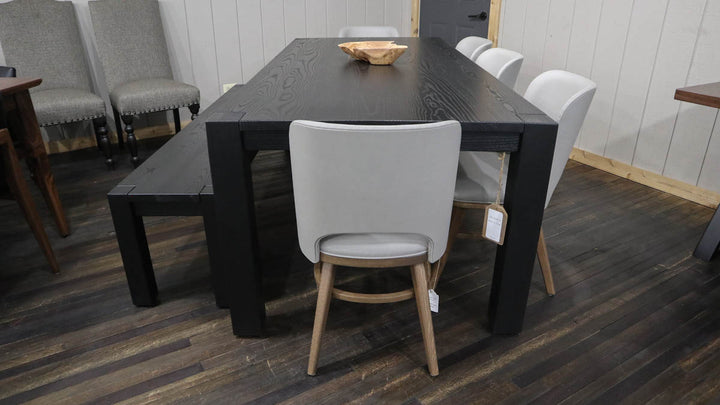 |#153| ASH FLUSH LEG TABLE & BENCH