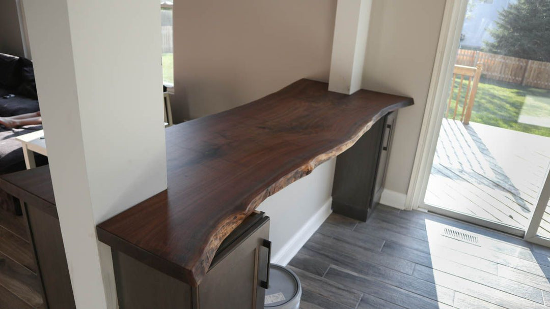 Plainfield 30x96 Walnut slab top natural flat