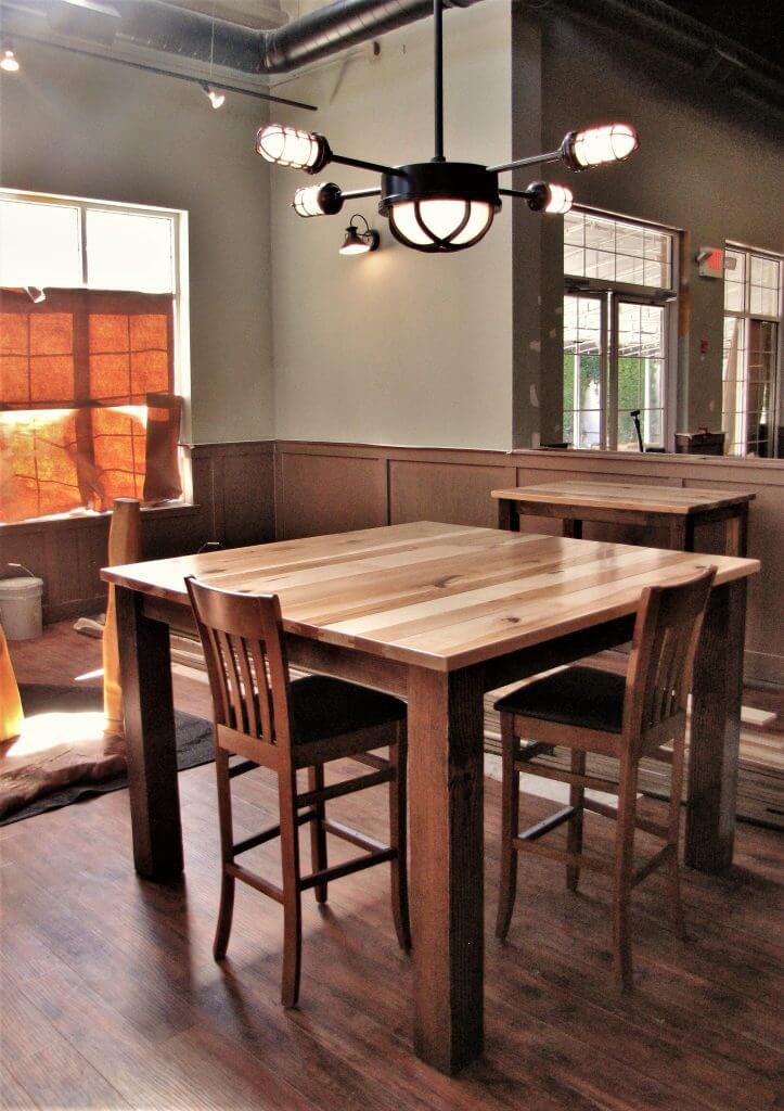 Square bar top table