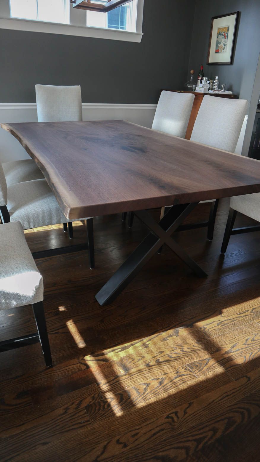 Winnetka 52x85x30 Metal-X Live edge no cross brace natural flat Flatter Black - base 2-18 leaves Kastel BM Solid Black flat C8-89 Note 3