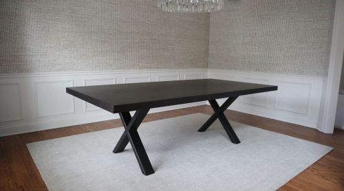 Naperville 46x90x30 Metal X base 2x4 tubing extra thick top clean edge no distress Black Espresso satin Wrinkle Black 1