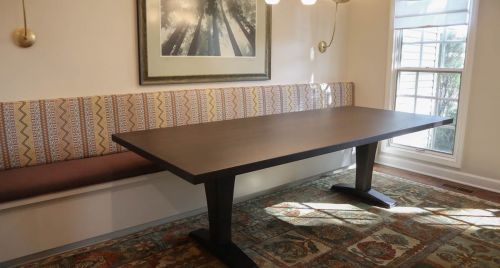 42x98, Meredith, Hickory, Thick Top 1.75", Clean Edge, No Apron, No Distress, Ebony, Flat