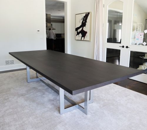 Walnut with Super Chrome Powder Coat Vora 50x132 metal base all clean round over black espresso with extra white flat 2